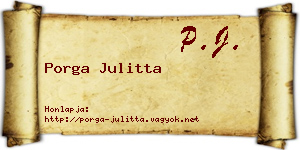 Porga Julitta névjegykártya